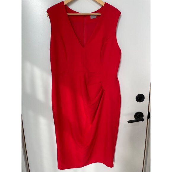 ASOS Shift Dress Size 12 Sleeveless V Neck Ruched Pencil Formal Career Party NEW - Picture 1 of 8